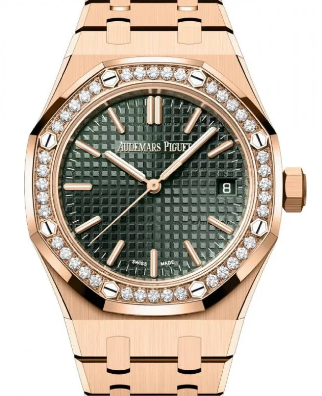 Audemars Piguet Royal Oak Selfwinding Rose Gold 37mm Khaki Dial Diamond 15551OR.ZZ.1356OR.03