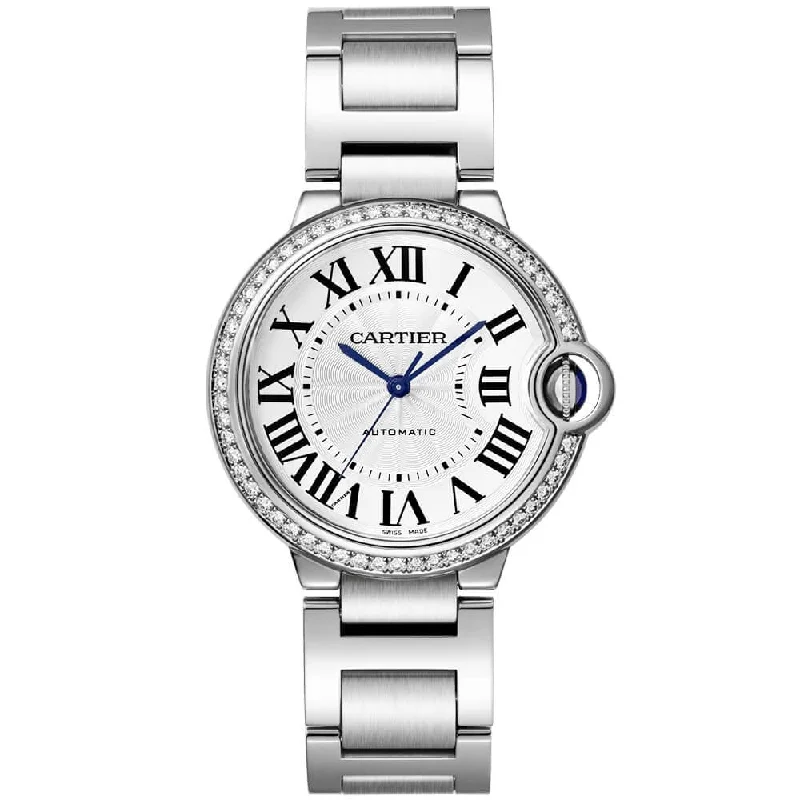 Ballon Bleu 36mm Steel Diamond Set Bezel Watch