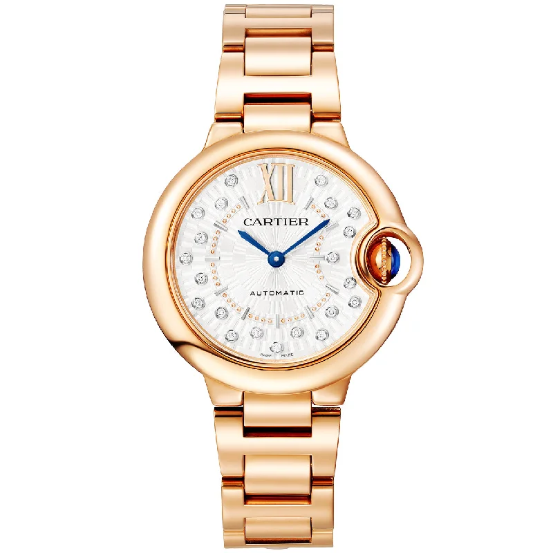 Ballon Bleu de Cartier 18ct Rose Gold Diamond Dial Bracelet Watch