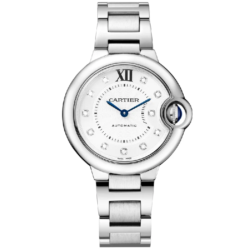 Ballon Bleu de Cartier 33mm Steel Diamond Set Watch