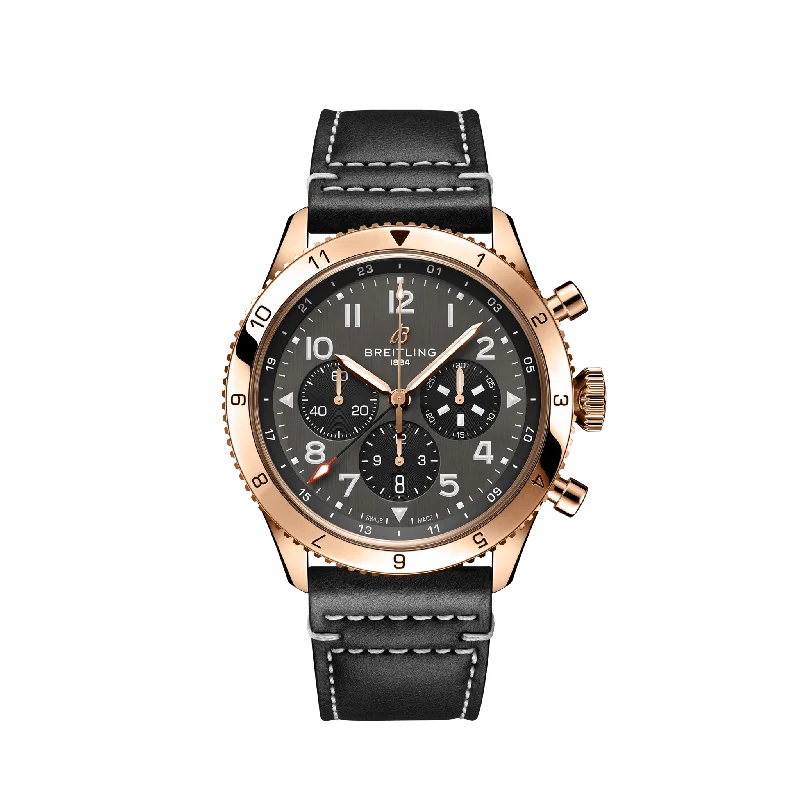 Breitling Classic AVI B04 Chronograph 46 P-51 Mustang. 18k Red Gold. Ref# RB04451A1B1X1. Unworn 2024