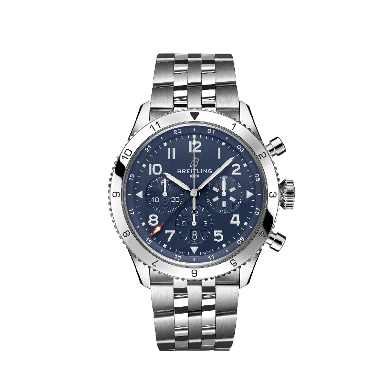 Breitling Classic AVI B04 Chronograph GMT 46 Tribute to Vought F4U Corsair. Stainless Steel. Ref# AB04451A1C1A1. Unworn 2024