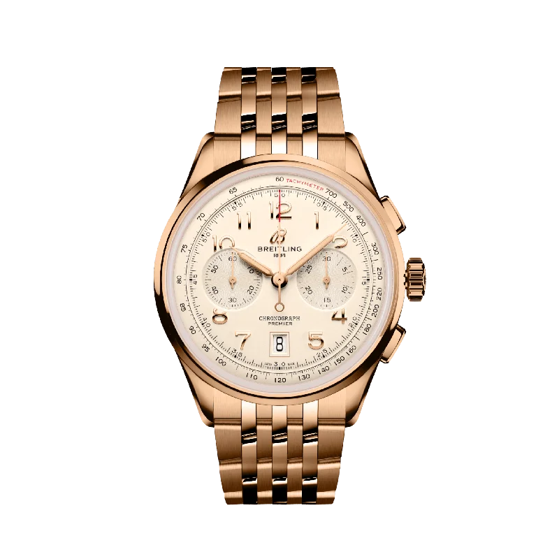 Breitling Premier B01 Chronograph 42. 18k Red Gold. Ref# RB0145371G1R1. Unworn 2024