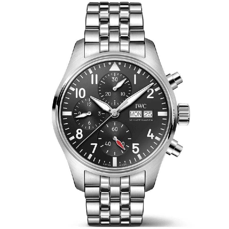 Pilot-s 41mm Black Dial Chronograph Bracelet Watch