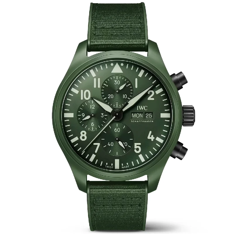 Pilot-s Top Gun ‘Woodland- 44.5mm Green Ceramic Chronograph Watch