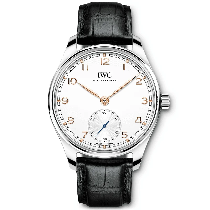 Portugieser 40mm Silver/Rose Dial Men-s Automatic Strap Watch