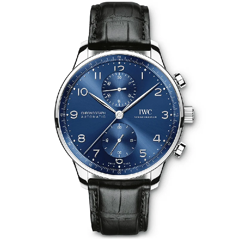 Portugieser 41mm Blue Dial Men-s Chronograph Strap Watch