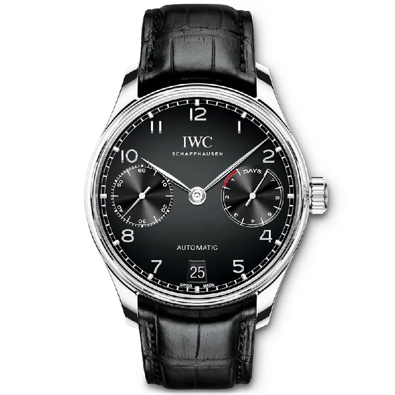 Portugieser 42mm Black Dial Men-s Automatic Strap Watch