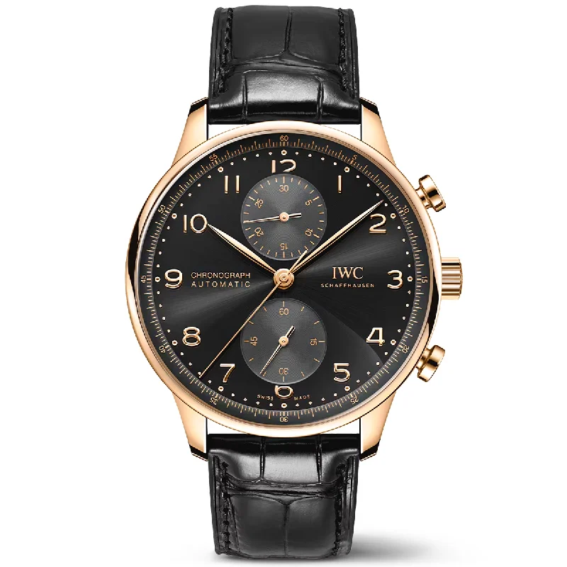 Portugieser ‘Obsidian- 41mm 18ct Yellow Gold Chronograph Strap Watch