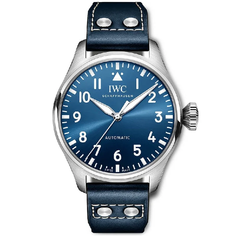 Big Pilot-s 43mm Blue Dial Men-s Automatic Leather Strap Watch