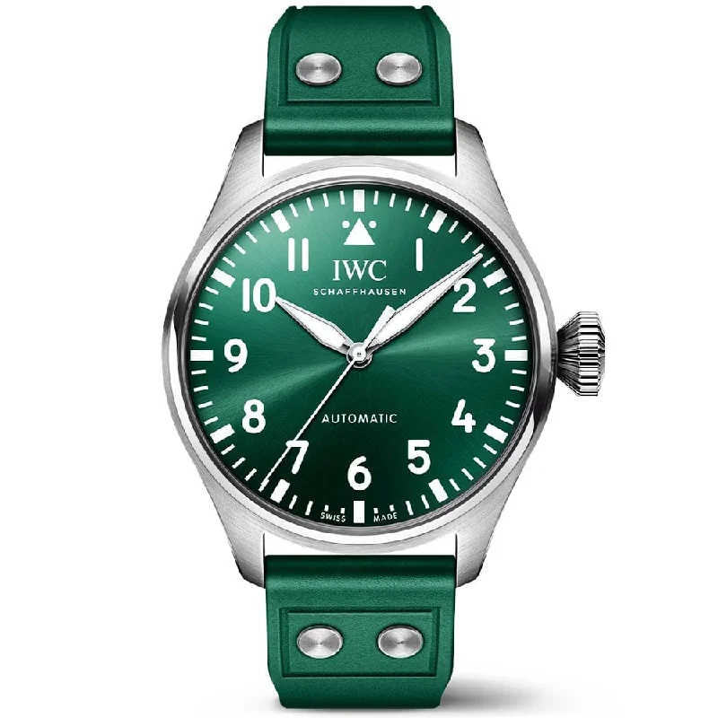 Big Pilot-s 43mm Green Dial Men-s Rubber Strap Watch