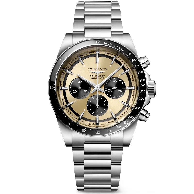 Conquest Chronograph 42mm Gold/Black Dial Men-s Automatic Watch