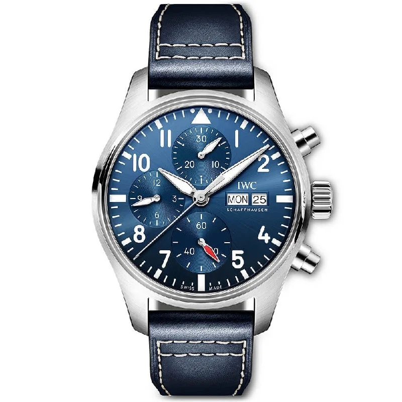 Pilot-s 41mm Blue Dial Chronograph Leather Strap Watch