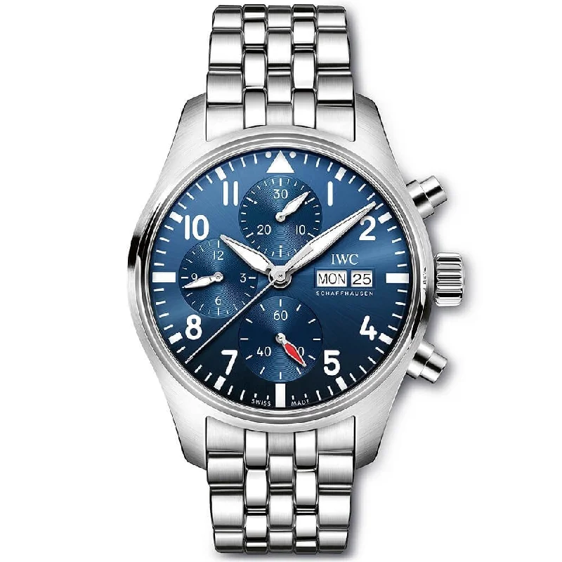 Pilot-s 41mm Blue Dial Chronograph Men-s Bracelet Watch