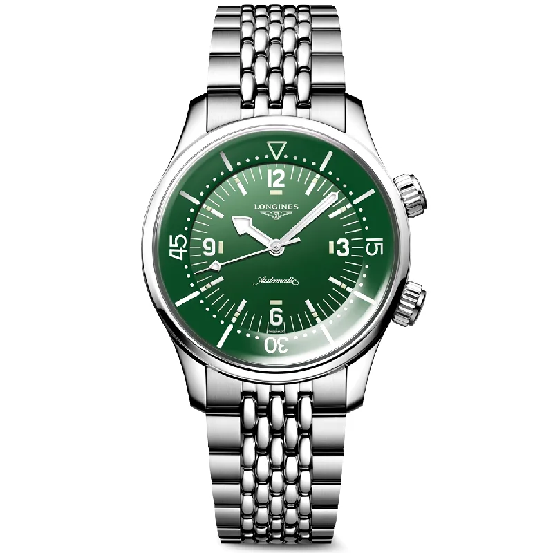 Legend Diver 39mm Green  Dial Men-s Automatic Bracelet Watch