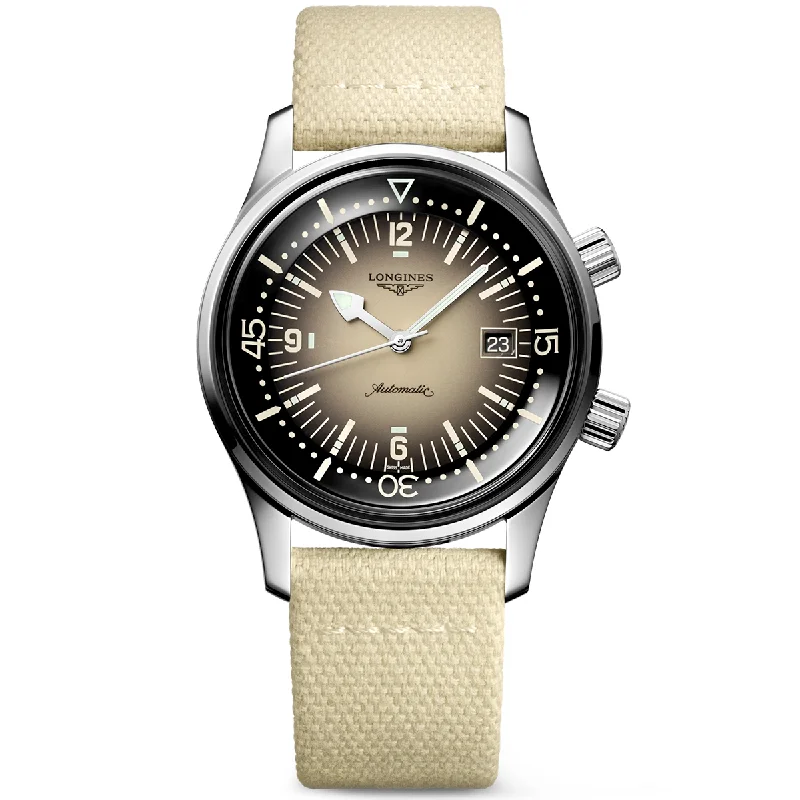 Legend Diver 42mm Beige Gradient Dial Men-s Strap Watch