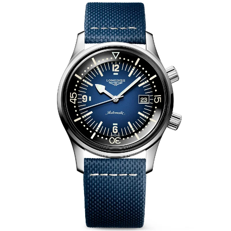 Legend Diver 42mm Blue Gradient Dial Men-s Leather Strap Watch