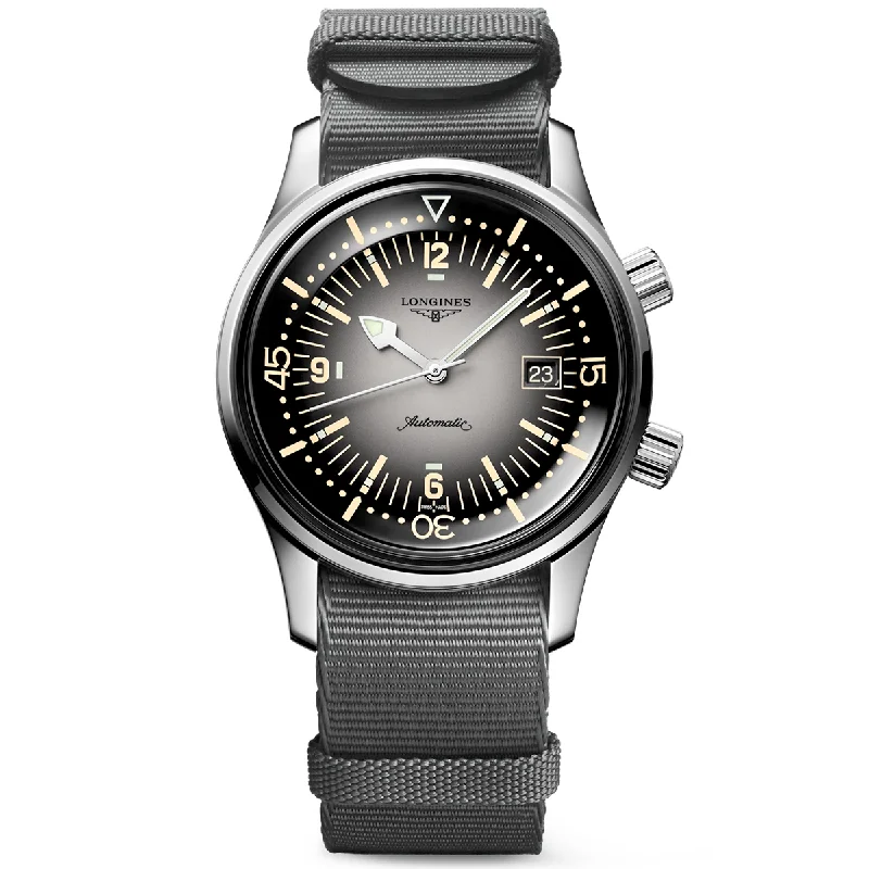 Legend Diver 42mm Grey Gradient Dial Men-s NATO Strap Watch