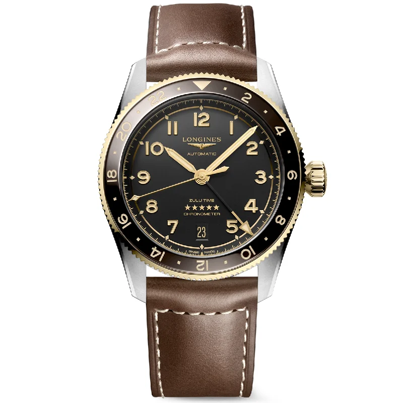 Spirit Zulu Time 39mm Anthracite/Gold Dial Men-s Strap Watch