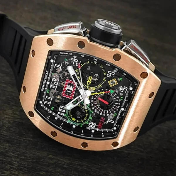 🔥🔥Best selling specials🔥🔥-RICHARD MILLE RM 11-02 Automatic Flyback Chronograph Dual Time Zone Rose Gold