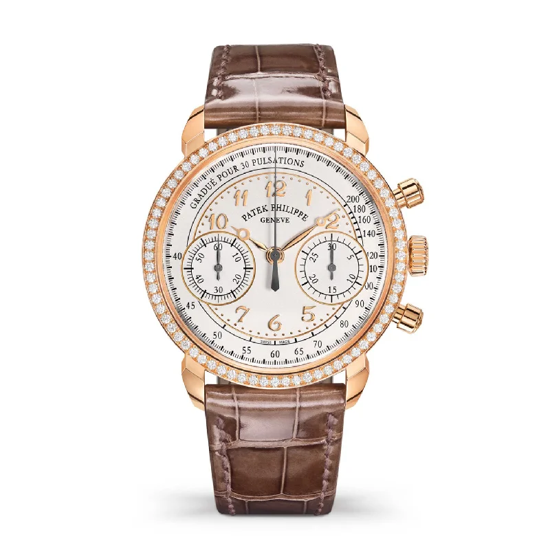 Patek Philippe Complication. 18k Rose Gold. Ladies Chronograph 38mm. 99 diamonds: ~0.99 ct.. Ref# 7150/250R-001