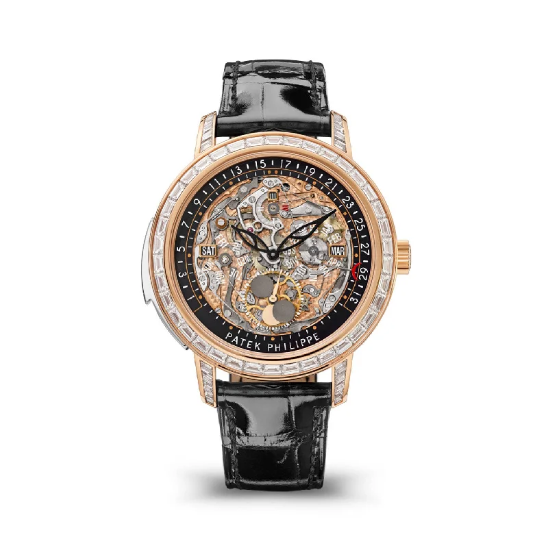 Patek Philippe Grand Complication. 18k Rose Gold set with baguette diamonds. 43mm. Ref# 5304/301R-001