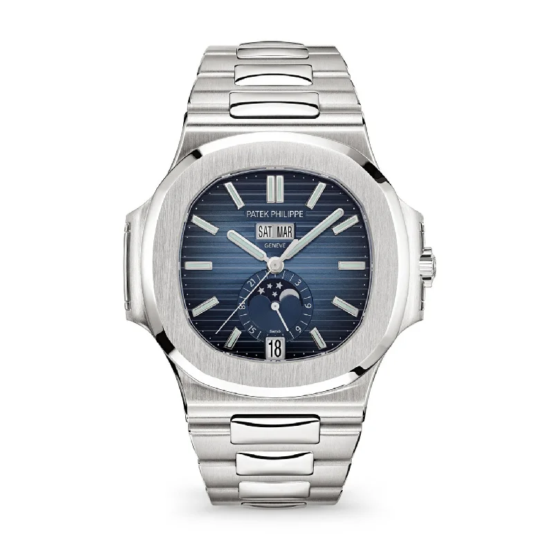 Patek Philippe Nautilus Annual Calendar. Moon Phases Watch. Stainless Steel. 40.5 mm. Ref# 5726/1A-014