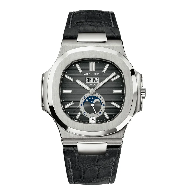 Patek Philippe Nautilus Annual Calendar. Moon Phases Watch. Stainless Steel. 40.5 mm. Ref# 5726A-001