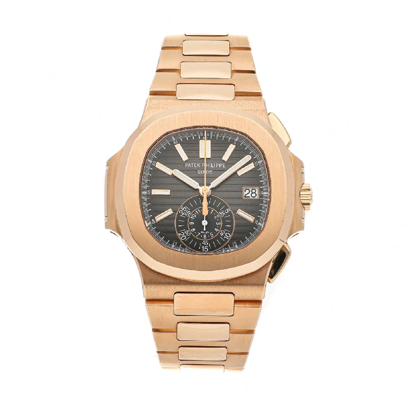 Patek Philippe Nautilus Flyback Chronograph. Date Watch. 18k Rose Gold. 40.5 mm. Ref# 5980/1R-001