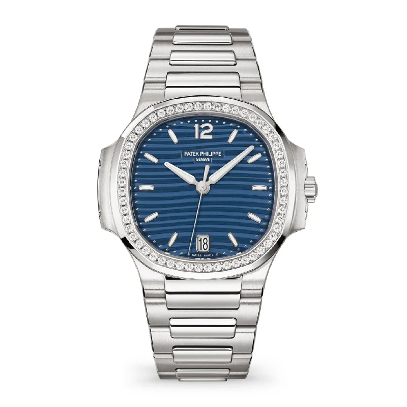 Patek Philippe Nautilus Ladies Automatic Watch. Stainless Steel and Diamonds. 35.2mm. Ref# 7118/1200A-001