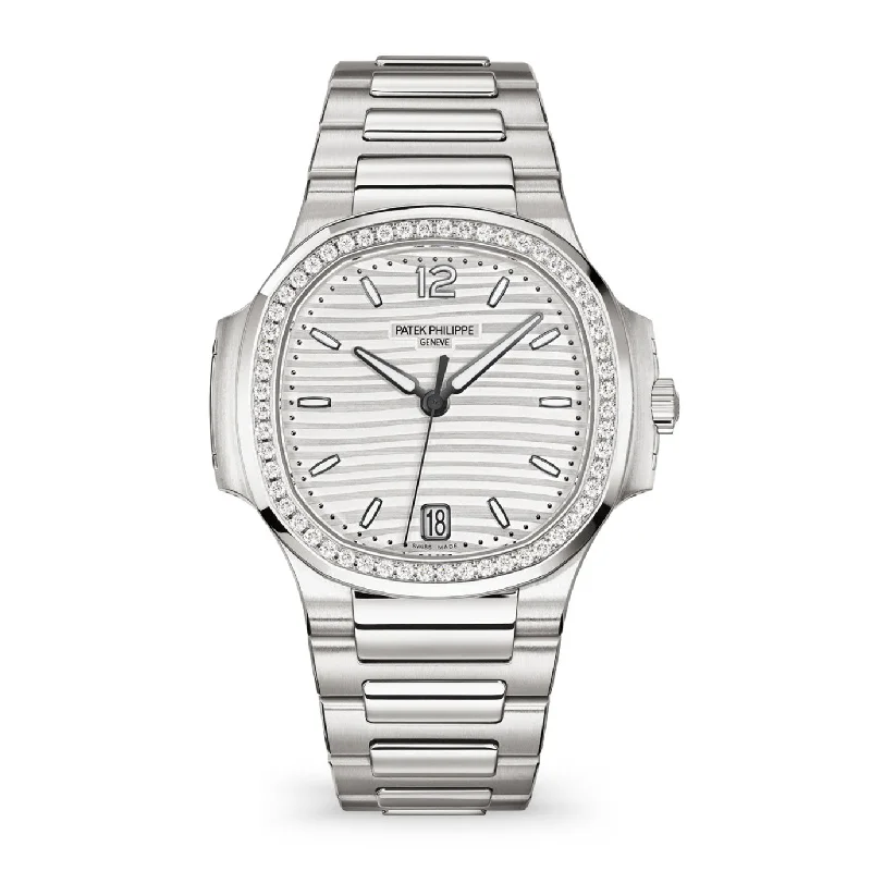 Patek Philippe Nautilus Ladies Automatic Watch. Stainless Steel and Diamonds. 35.2mm. Ref# 7118/1200A-010