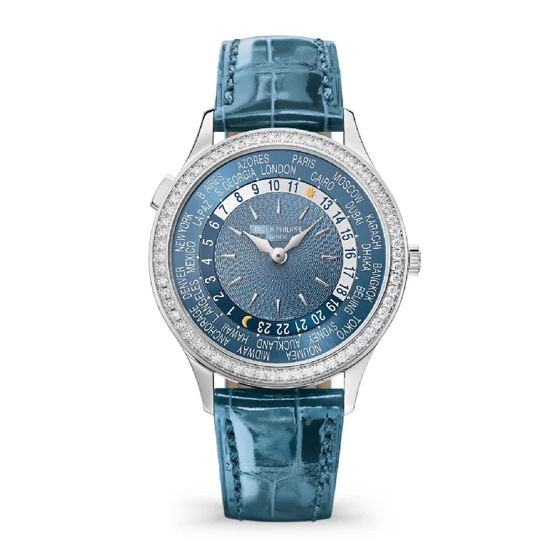 Patek Philippe Women's Complication World-Time. 18k White Gold set with 89 diamonds (~1.03 ct.). 36mm. Ref# 7130G-016