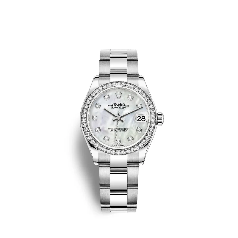 Rolex Datejust 31. Oystersteel. 18kt White Gold and diamonds. Ref# 278384RBR-0007