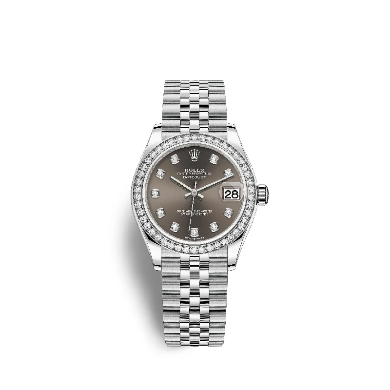 Rolex Datejust 31. Oystersteel. 18kt White Gold and diamonds. Ref# 278384RBR-0010