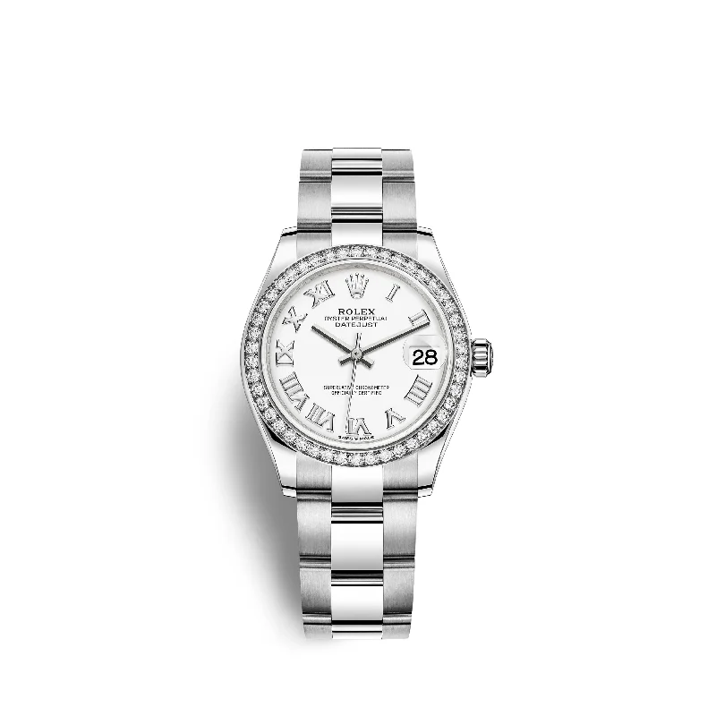 Rolex Datejust 31. Oystersteel. 18kt White Gold and diamonds. Ref# 278384RBR-0013