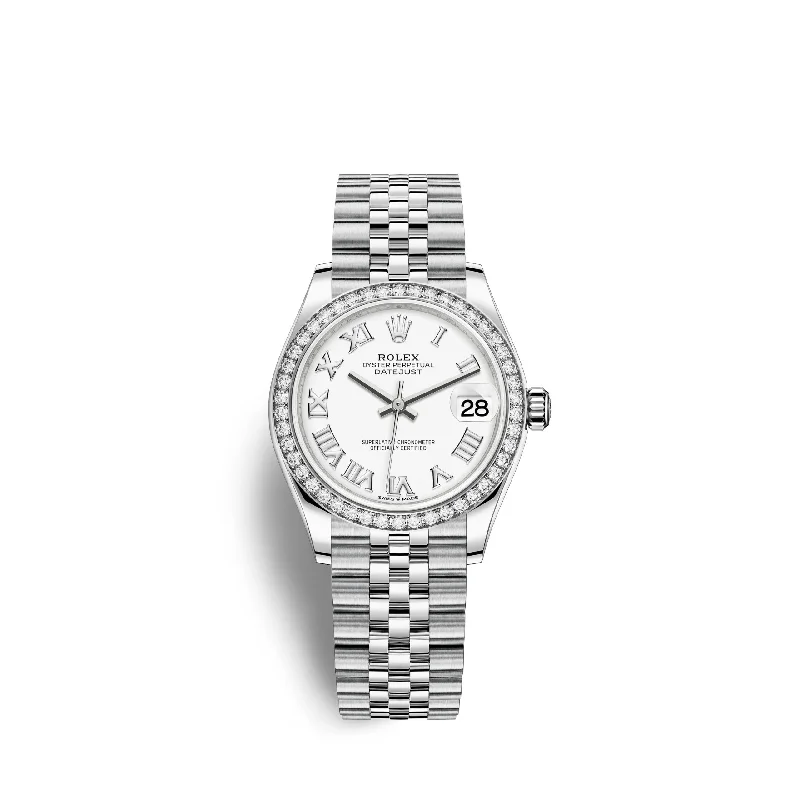 Rolex Datejust 31. Oystersteel. 18kt White Gold and diamonds. Ref# 278384RBR-0014