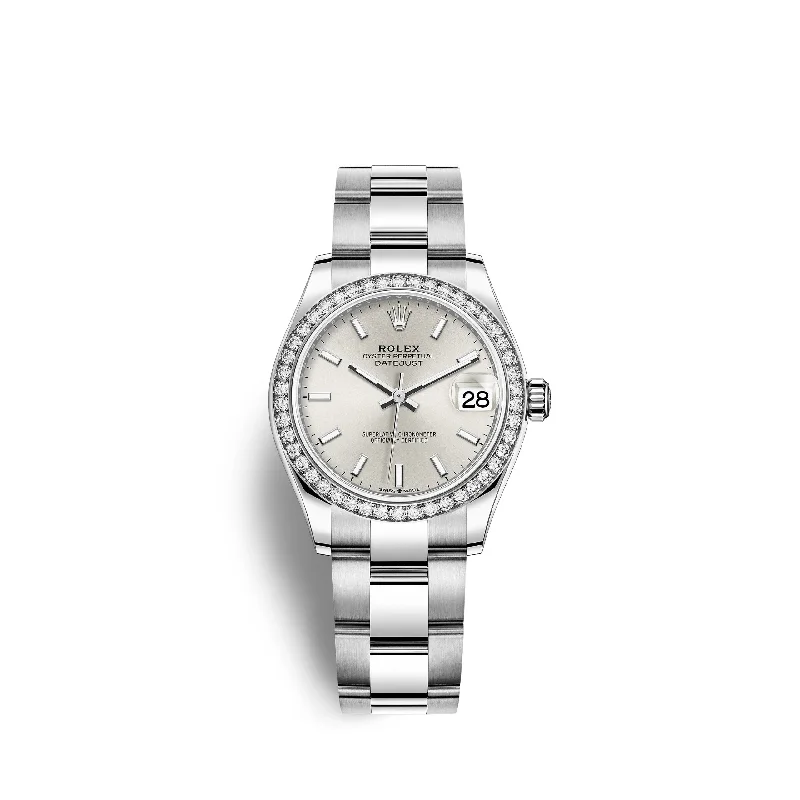 Rolex Datejust 31. Oystersteel. 18kt White Gold and diamonds. Ref# 278384RBR-0015