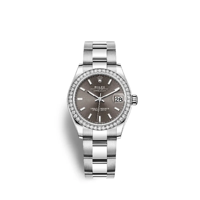 Rolex Datejust 31. Oystersteel. 18kt White Gold and diamonds. Ref# 278384RBR-0019