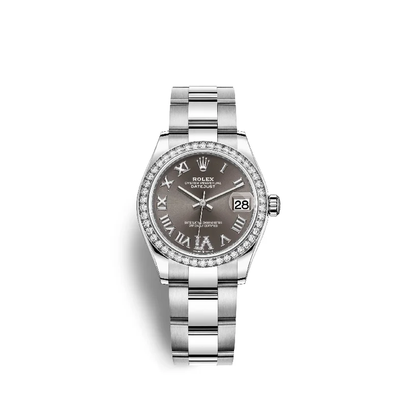 Rolex Datejust 31. Oystersteel. 18kt White Gold and diamonds. Ref# 278384RBR-0031