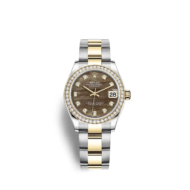 Rolex Datejust 31. Oystersteel. 18kt Yellow Gold and diamonds. Ref# 278383RBR-0023