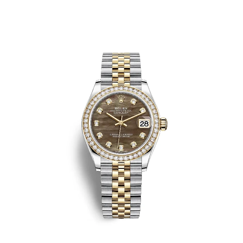 Rolex Datejust 31. Oystersteel. 18kt Yellow Gold and diamonds. Ref# 278383RBR-0024