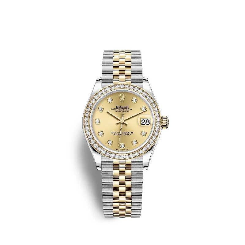 Rolex Datejust 31. Oystersteel. 18kt Yellow Gold and diamonds. Ref# 278383RBR-0026