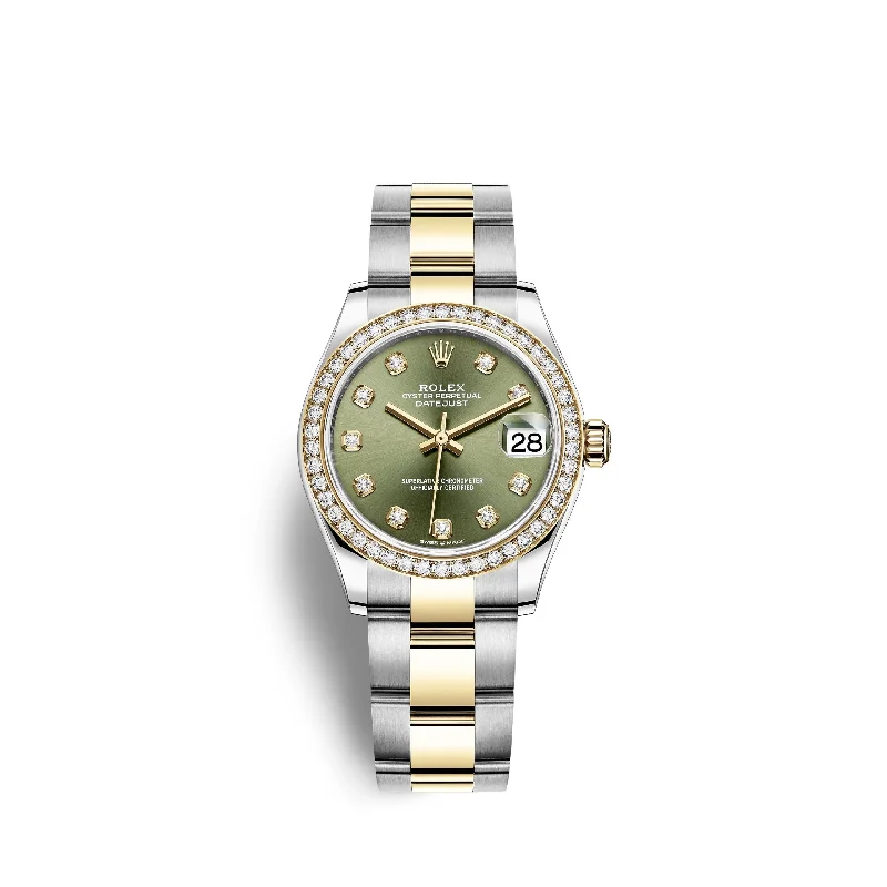 Rolex Datejust 31. Oystersteel. 18kt Yellow Gold and diamonds. Ref# 278383RBR-0029