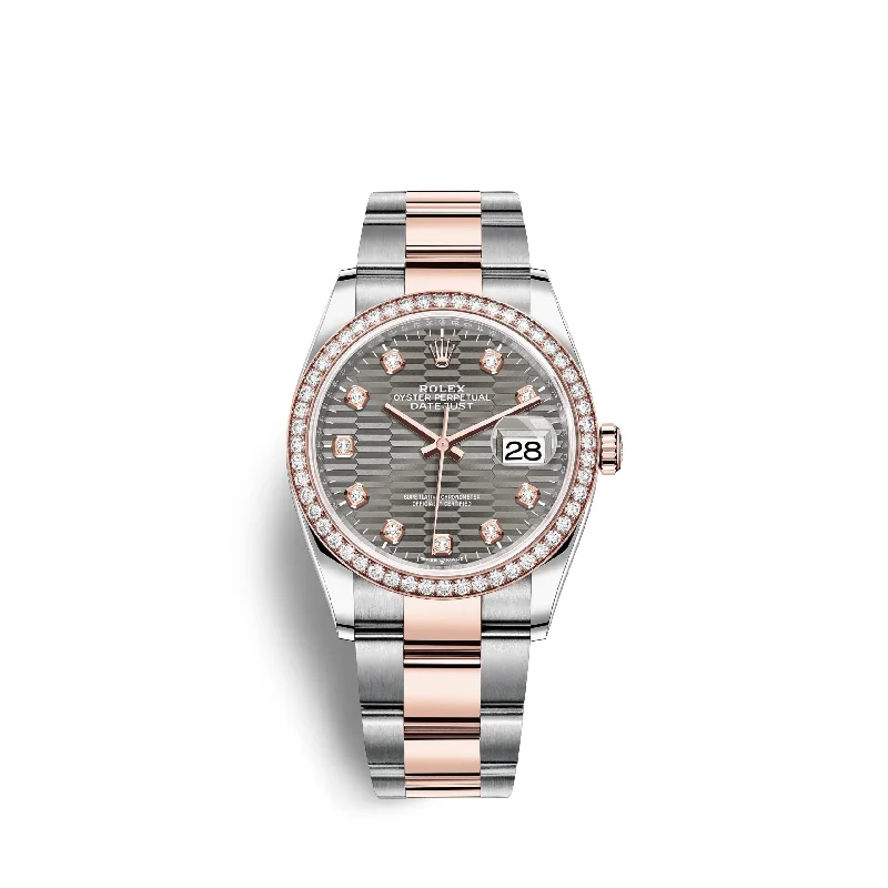 Rolex Datejust 36mm. Oystersteel and 18k Everose Gold. Ref# 126281rbr-0030