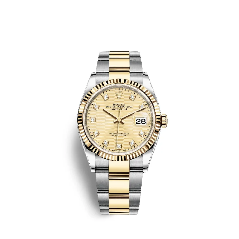 Rolex Datejust 36mm. Oystersteel and 18k Yellow Gold. Ref# 126233-0046