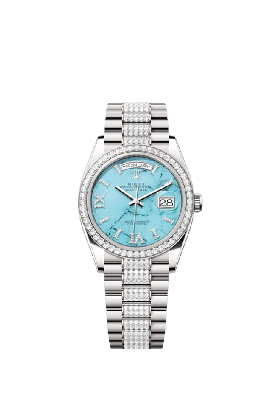 Rolex Day-Date 36. 18k White Gold with Diamond-set. 36mm. Ref# 128349rbr-0032