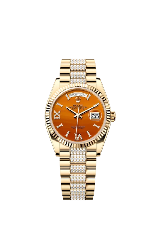 Rolex Day-Date 36. 18k Yellow Gold with Diamond-set. 36mm. Ref# 128238-0089