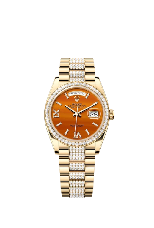 Rolex Day-Date 36. 18k Yellow Gold with Diamond-set. 36mm. Ref# 128348rbr-0050