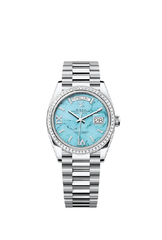 Rolex Day-Date 36. Platinum with Diamond-set. 36mm. Ref# 128396tbr-0016