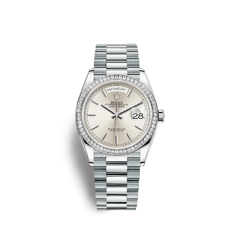 Rolex Day-Date. 36mm. Platinum and Diamonds. Ref# 128396tbr-0004